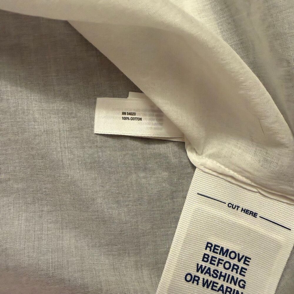Gap Cotton Voile Pintuck Blouse | White Classic Button Front Shirt | XL - Picture 5 of 14